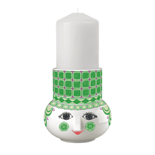 Bjørn Wiinblad Olga Tealight Holder, Green, H: 4.7"