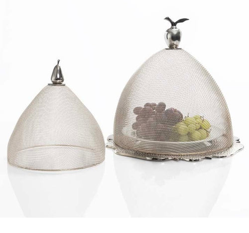 Silver Nickel Mesh Domes Set of 2 (1 Each Lg & Sm)