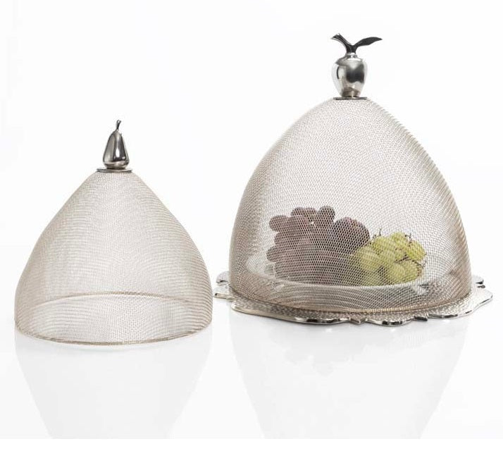 Silver Nickel Mesh Domes Set of 2 (1 Each Lg & Sm)