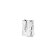 Rosenthal Do Not Litter White Matte Bag Vase 4 in / 10 cm