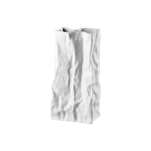 Rosenthal Do Not Litter White Matte Bag Vase 8.6 in / 22 cm
