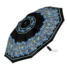 RainCaper Tiffany Clematis Folding Travel Umbrella