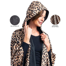 Black & Leopard Animal Print Womens Rain Cape - Rainproof Breathable Rain Poncho