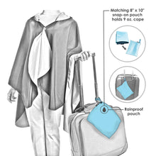 Black & Sky Blue Womens Reversible Rain Cape