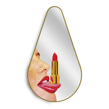 Seletti Toiletpaper Gold Frame Pear Tongue Mirror