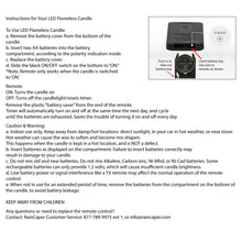 Remote Control with Timer for RainCaper Brand Flameless LED Candles
