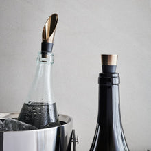 Rosendahl Grand Cru Wine Stopper and Pourer, Black/Patinated Steel, 2 Pcs.