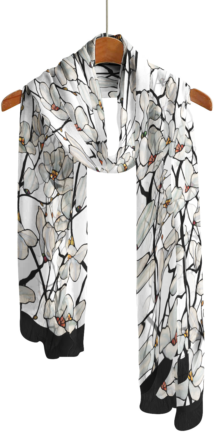 Tiffany Magnolia Silky-soft Polyester Sheer Long Scarf