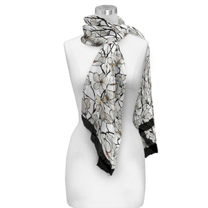 Tiffany Magnolia Silky-soft Polyester Sheer Long Scarf