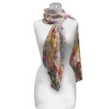 Tiffany Peonies & Iris Silky-soft Polyester Sheer Long Scarf