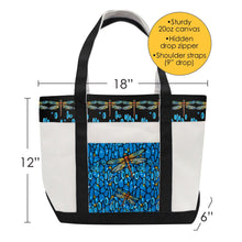 Tiffany's Dragonfly Large Shoulder Strap Canvas Boat Tote