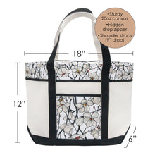 Tiffany's Magnolia Large Shoulder Strap Canvas Boat Tote