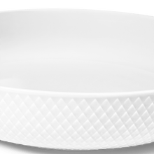 Lyngby Porcelæn Rhombe Serving Bowl, White, Ø: 11.3"