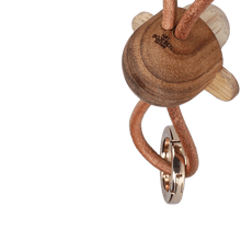 Kay Bojesen Monkey Bag Charm, Gold/Natural Leather
