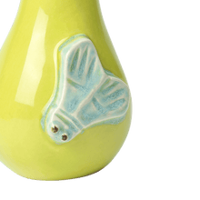 Kähler Poppery Pear with Moth, Green/Mint, H: 4.3"
