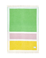 Blanket COLOR BLOCK No. 2 Yellow / Green and Lilac 4.25 x 6.5ft