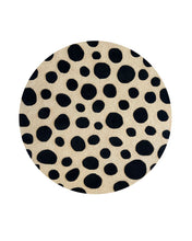 Rug CHEETAH Beige / Black Print Round Diam. 3.9ft