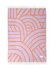 Blanket LINES Lilac / Orange 4.25 x 6.5ft