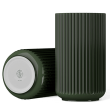 Lyngby Porcelæn Vase Porcelain, Dark Green, H: 12.2"