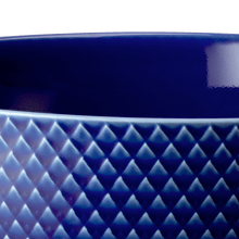 Lyngby Porcelæn Rhombe Color Serving Bowl, Dark Blue, Ø: 8.7"