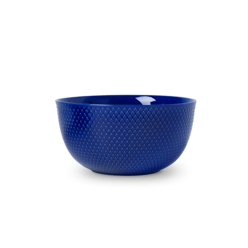 Lyngby Porcelæn Rhombe Color Serving Bowl, Dark Blue, Ø: 8.7