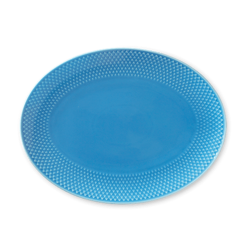 Lyngby Porcelæn Rhombe Color Oval Serving Dish, W: 11.2