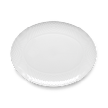 Lyngby Porcelæn Rhombe Oval Serving Dish, White