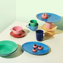 Lyngby Porcelæn Rhombe Color Oval Serving Dish, W: 11.2"