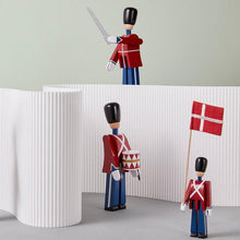 Kay Bojesen Guardsman With Sword, Red/Blue/White, H: 8.9"