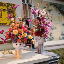 Bjørn Wiinblad Eva Vase, Lavender/Yellow, H: 5.9"