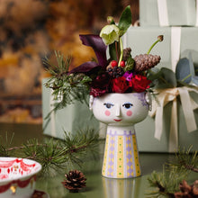 Bjørn Wiinblad Eva Vase, Lavender/Yellow, H: 5.9"