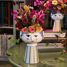 Bjørn Wiinblad Eva Vase, Light Blue, H: 7.3"