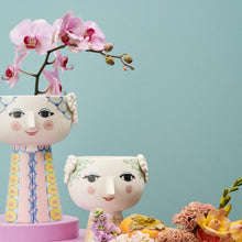 Bjørn Wiinblad Eva Vase, Pink/Blue, H: 9.3"