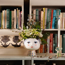 Bjørn Wiinblad Eva Flower Pot on Base, Blue, H: 8.3"