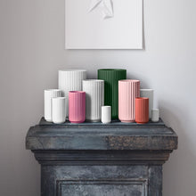 Lyngby Porcelæn Vase Porcelain, Dark Green, H: 12.2"