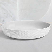 Lyngby Porcelæn Rhombe Serving Bowl, White, Ø: 11.3"