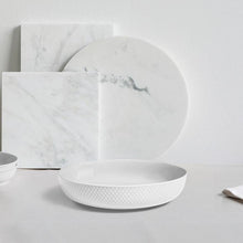 Lyngby Porcelæn Rhombe Serving Bowl, White, Ø: 11.3"