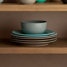 Lyngby Porcelæn Rhombe Earth Bowl, Moss, Ø: 5.1"