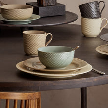 Lyngby Porcelæn Rhombe Earth Bowl, Moss, Ø: 5.1"