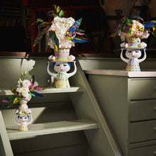 Bjørn Wiinblad Lady with Hat Vase, Green, H: 9.6"