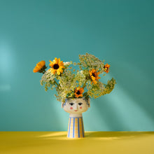 Bjørn Wiinblad Eva Vase, Light Blue, H: 7.3"