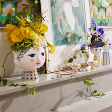 Bjørn Wiinblad Eva Flower Pot on Base, Blue, H: 8.3"