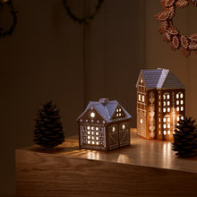 Kähler Gingerbread Candle Lighthouse Christmas Stable, H: 4.5"