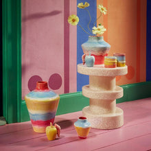 Kähler Poppery Vase with Apple, Pink/Mint/Yellow, H: 12.6"