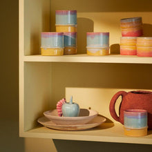 Kähler Poppery Apple with Caterpillar, Mint/Pink, H: 3.9"