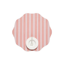 Chilewich Festive Stripes Scallop Placemats - Pink - Light Pink and Midtone Red
