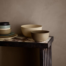 Lyngby Porcelæn Rhombe Earth Bowl, Marble, Ø: 8.7"