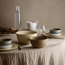 Lyngby Porcelæn Rhombe Earth Bowl, Marble, Ø: 8.7"