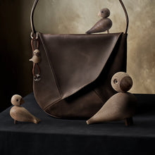 Kay Bojesen Bird Keychain, Gold/Natural Leather