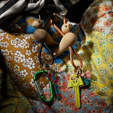 Kay Bojesen Bird Keychain, Gold/Natural Leather